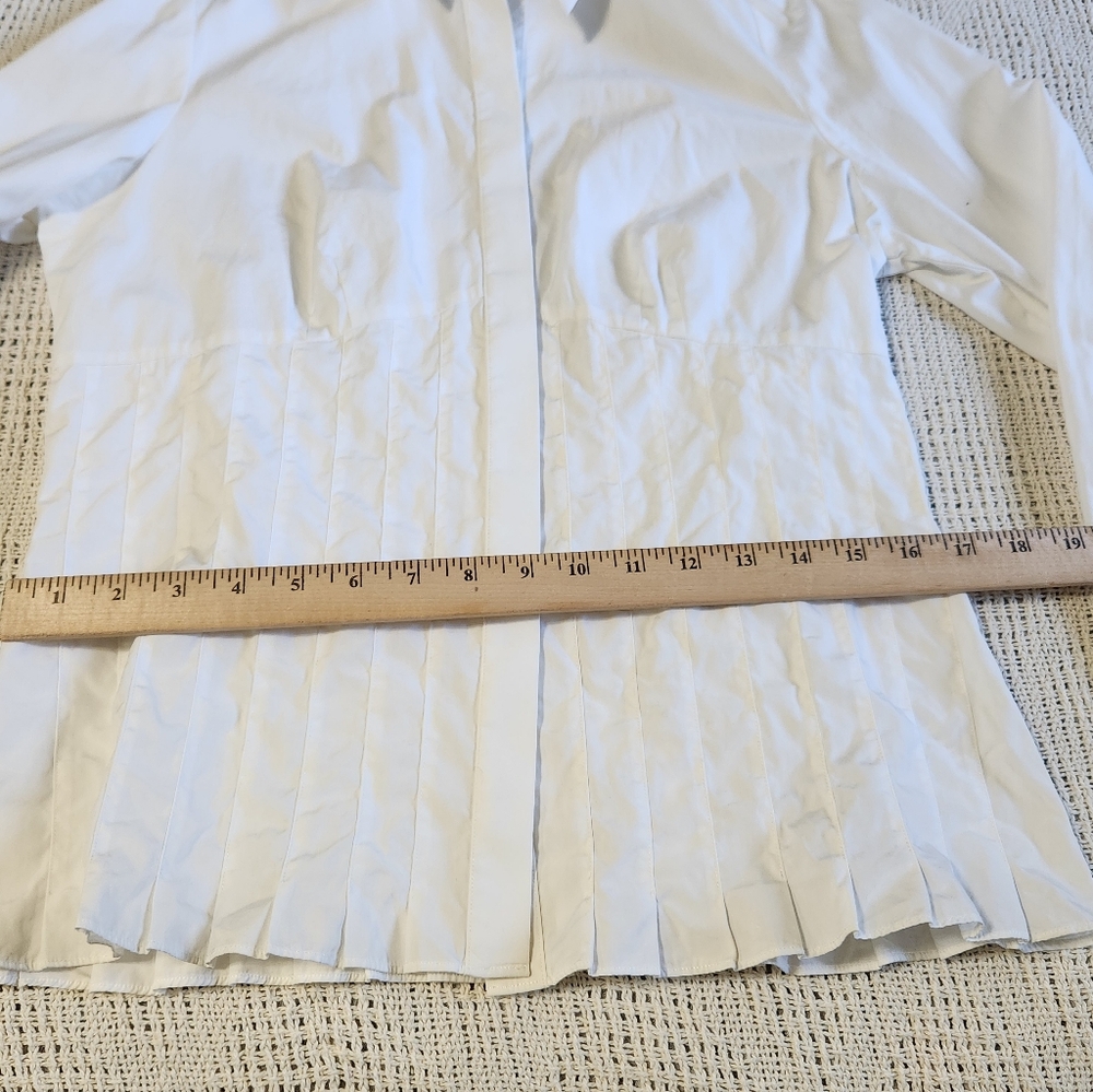 White Button Up Blouse Fitted - image 8